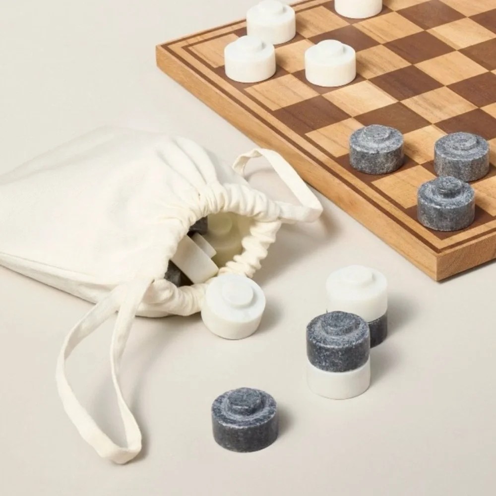 Hearth & Hand™ with Magnolia Wood & Marble Checkers Board Game NEW IN BOX - Picture 3 of 3